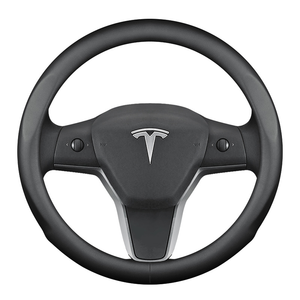 Housse <span class=keywords><strong>de</strong></span> <span class=keywords><strong>volant</strong></span> en cuir toutes saisons pour Tesla Model 3 Model S Model X avec poignée - Product Image 1