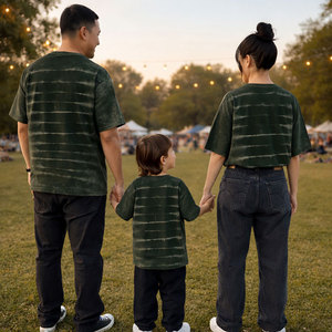 <span class=keywords><strong>Camiseta</strong></span> Extra Grande de Algodón 100% con Estampado Personalizado, Lavada con Ácido, Estilo Vintage, Conjuntos Familiares a Juego, Mamá e Hija - Product Image 2