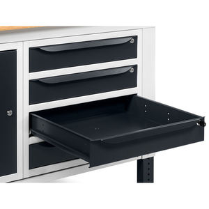 Fami WORK1509 Établi réglable de 150cm, plateau en bois, meuble et 4 tiroirs - Product Image 5