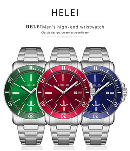 Helei 9002, reloj <span class=keywords><strong>Original</strong></span> para hombre, resistente al agua, cuarzo japonés, resistente a la noche, luminoso, estilo de negocios, relojes de acero inoxidable - Product Image 2