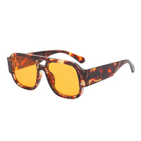 Kacamata Hitam Bingkai Persegi Gaya Retro Instagram Eropa Amerika, Perlindungan UV400, Double-Beam, Personalisasi, Unisex