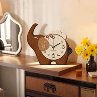 Jam Dinding Kayu Kartun Dekorasi Kamar Anak Jam Kayu Solid Tanpa Suara Jam Kuarsa Logo Ukiran Laser Kustom Jam Kayu Kreatif untuk
