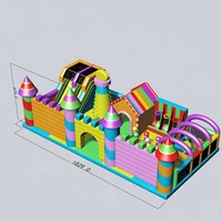 Parc gonflable commercial, château gonflable à thème avec toboggan pour enfants et structure gonflable de saut