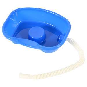 Bassin de lavage pour personnes âgées alitées, femmes enceintes, usage domestique, en plastique bleu, avec support pour le cou - Product Image 3