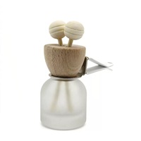 Vente en gros de diffuseurs de parfum pour voiture en verre rond de 10 ml, avec bouchon en bois, pour huiles essentielles et parfums