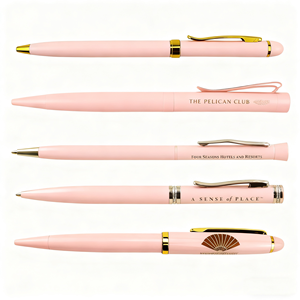 Factory Wholesale OEM Printable logo Hotel Advertising <b>Green</b> Gold Metal Hotel Ballpoint <b>Pen</b> - Product Image 1