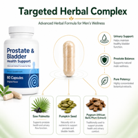 Complément de soutien de la prostate OEM – Capsules pour adultes à base de plantes, saveur originale, pour la santé de la vessie et de la prostate