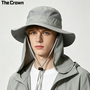 Chapeau Bob en Nylon Personnalisé avec Logo, Protection Solaire, Masque Facial Amovible et Cache-Nuque, Vente en Gros, Fabricant - Product Image 1