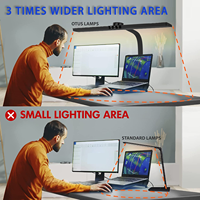 Lampe de bureau LED moderne minimaliste grande taille, flexible, à commande tactile électrique, bouton CCT, CRI 95 élevé, pour lecture, bureaux et études