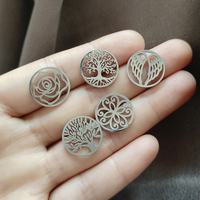 1 pièce Breloques rondes en acier inoxydable tendance pour la fabrication de bijoux et de pendentifs de collier