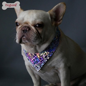 Pañuelo reflectante con estampado personalizado para perro y mascota, bufanda de verano estilo INS, accesorio de seguridad de poliéster para Halloween y Navidad - Product Image 4