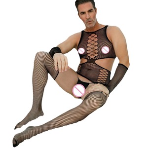 Vente directe d'usine Body en maille de nylon sexy <span class=keywords><strong>pour</strong></span> <span class=keywords><strong>homme</strong></span> Motif géométrique Lingerie une pièce <span class=keywords><strong>Bas</strong></span> - Product Image 5