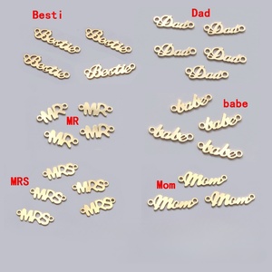 Colgante de Letra con la Palabra 'Hope' (Esperanza), 'Wish' (Deseo), 'Trust' (Confianza) y 'Faith' (Fe), Chapado en Oro Real de 14K, con Doble Orificio para Hacer Pulseras y Collares - Product Image 5
