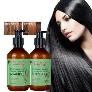 Proprio marchio di Shampoo per la crescita dei capelli naturali Anti forfora Anti effetto crespo olio di controllo lisciante e riparazione rosmarino menta capelli Shampoo