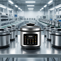 Autocuiseur Électrique Multifonction 16-en-1 en Acier Inoxydable 6L avec Contrôle Numérique, Menus Préprogrammés et Démarrage Retardé pour Usage Domestique - Vente en Gros