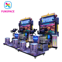FUNSPACE Thunder Raid Metal, Machine de jeu d'arcade de tir à monnayeur, avec vidéo météo, 2 postes de joueur, garantie 1 an
