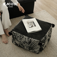 Coussin de sol moderne et luxueux Pouf décoratif pour la maison Tabouret floral jacquard Pouf pour salon Canapé Décoration Coussin de siège Repose-pieds