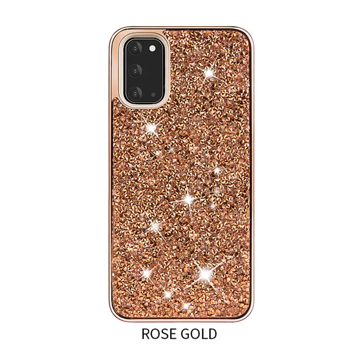 Capa protetora ouro luxo textura brilhante strass diamante telefone para samsung galaxy a71