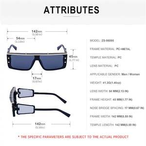 Gafas de Sol Rectangulares de Moda 2023 para Hombre y Mujer, Estilo Y2K Steampunk, Aleación, UV400, de una Pieza - Product Image 6