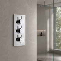 Robinet de douche thermostatique dissimulé à double poignée MK504 en laiton massif chromé poli, mitigeur mural pour douche pluie