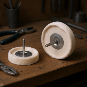 Discos de pulido de algodón Fervi con vástago de 50 mm para acabado de metales, madera y joyería - Product Image 3