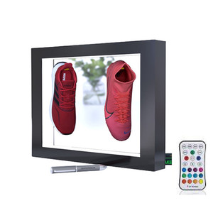 Factory Customize Hotsale 360 Spinning Magnetic <strong>Levitation</strong> Floating Double Shoe Display Racks with Led Light - Product Image 1