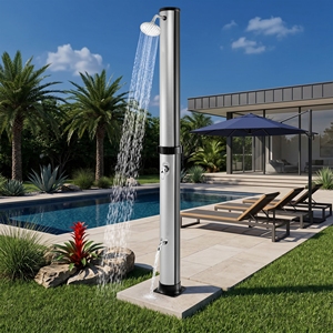 <span class=keywords><strong>Douche</strong></span> extérieure <span class=keywords><strong>solaire</strong></span> 2 sections de 72 pieds et 10 gallons avec pommeau rotatif et robinet au pied – Idéale pour jardin, plage, spa - Product Image 1