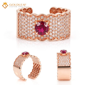 Bague en or 14/18 carats Goldleaf certifiée GRC avec rubis de laboratoire de 1 carat et diamants, idéale pour un cadeau d'anniversaire ou un usage quotidien - Product Image 2