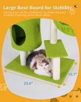 Arbre à chat d'intérieur classique écologique de 41,2 pouces avec 3 poteaux à gratter, construction en papier et en bois, design de condo confortable, emballage en carton