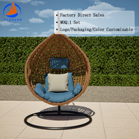 Offres Spéciales extérieur en osier balançoire canapé Patio rotin meubles balançoire oeuf chaise jardin suspendu au plafond Silla Colgante Huevo