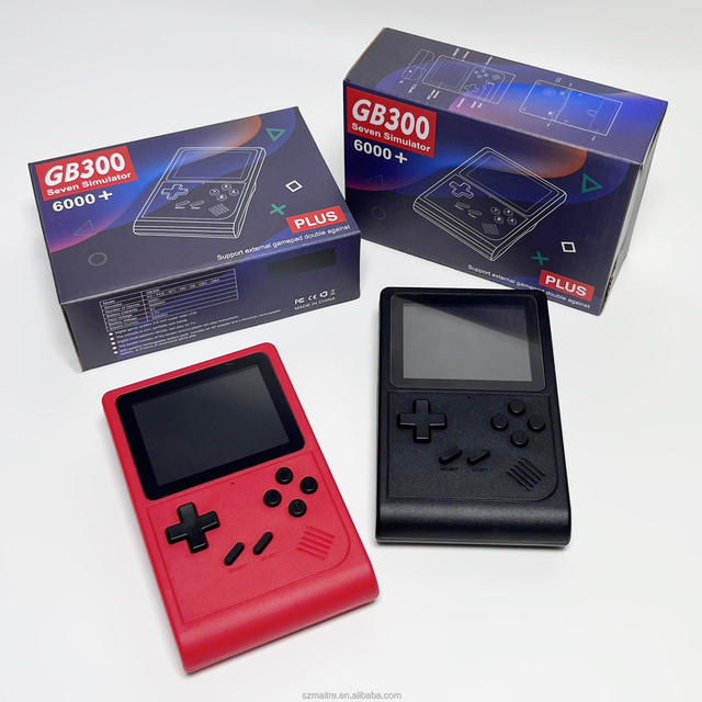 S Classic GB300 Mini Game Consoles 3.0inch HD Retro Handheld Games Machine 6000+ Games AV Output Video Red Vertical Game Players