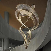 Lustre moderne en acrylique rotatif pour villa, escalier, nouvelle conception ANNO 2026