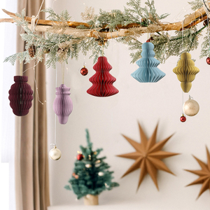 Umiss Weihnachtliche Hängedekoration Papierkugeln Weihnachtsdekoration Papierornamente - Product Image 3