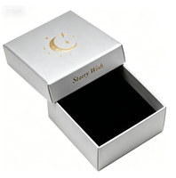 Boîte en carton carrée avec couvercle, motif floral estampé à chaud, finition mate, vide, pour bijoux et cadeaux, vente en gros