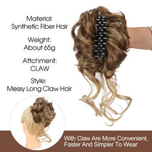 Julianna Gros Cheveux Queue De Cheval Extension Griffe Clip Synthétique <span class=keywords><strong>Élastique</strong></span> Bouclés Désordonné <span class=keywords><strong>Chignon</strong></span> <span class=keywords><strong>Chignon</strong></span> Cheveux Pièces Postiches pour Femmes - Product Image 3