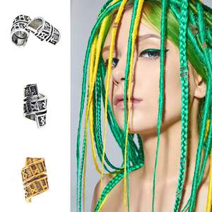 DIY Reggae Perruque Accessoire et Outil d'Extension de Cheveux Norvège Viking Lune Spirale Rune Alliage Cheveux Boucle Sale Tresse Bijoux Outil - Product Image 2