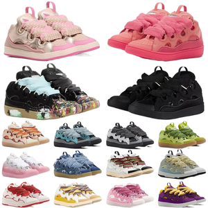 2026 Baskets à plateforme en cuir <span class=keywords><strong>de</strong></span> créateur <span class=keywords><strong>de</strong></span> mode, style Curb, décontractées et habillées, <span class=keywords><strong>pour</strong></span> hommes et femmes, en denim bleu, blanc et imprimé léopard - Product Image 2