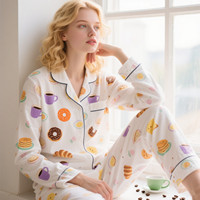 Ensemble de pyjamas pour femmes en coton imprimé, collection Printemps-Été, pour la maison et le confort, échantillon disponible
