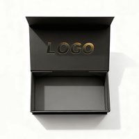 Boîte d'emballage cadeau magnétique en carton, vente en gros, couleur noire personnalisée, boîte rigide pour parfum, bougie, emballage de luxe en papier