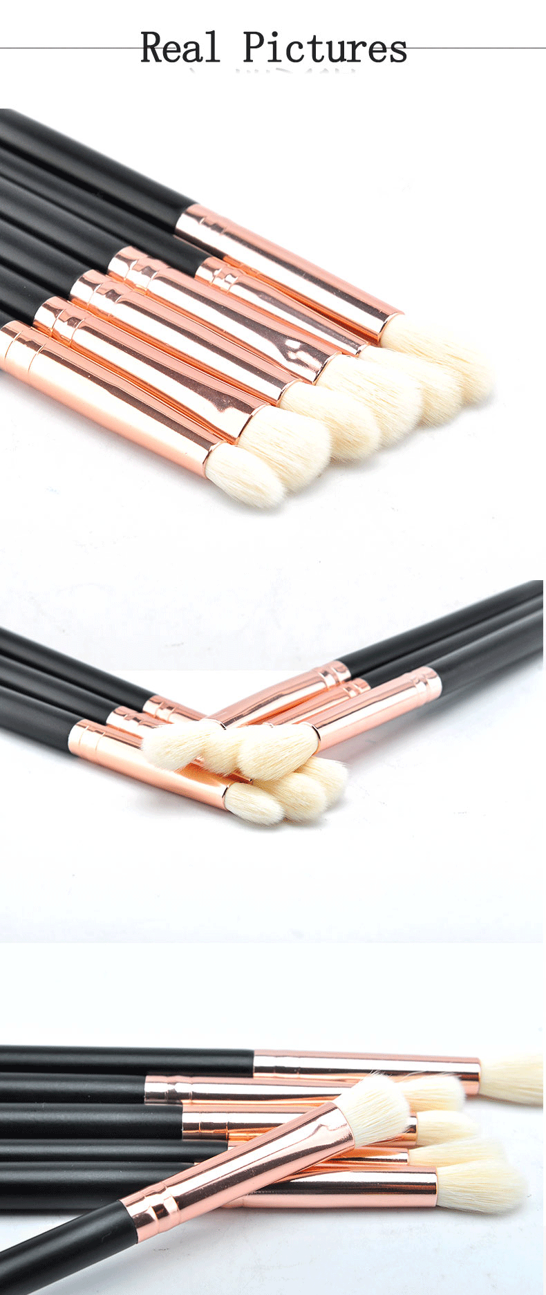 Juego de brochas de maquillaje para sombra de ojos MSQ, 6 uds., brochas de abanico de uso diario para base de pestañas, herramienta cosmética de etiqueta privada - Product Image 6