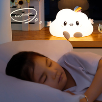 Lampe Nuage Créative en Silicone pour Bébé et Enfant, Veilleuse LED Rechargeable à Contrôle Tactile, Lumière Blanche Chaude, Idéale pour Chambre et Table de Chevet