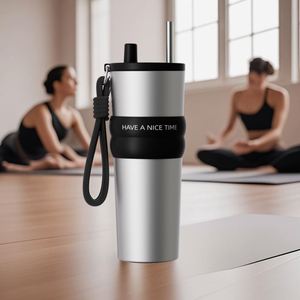 Vaso Térmico de Acero Inoxidable, Aislado, para Gimnasio y Deportes, con Tapa y Pajita Reutilizable, el <span class=keywords><strong>Mejor</strong></span> Vaso de Acero Inoxidable - Product Image 1