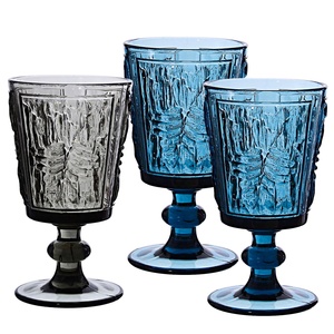 Samyo vente en gros mexique pressé en relief bleu coloré Vintage verre à <span class=keywords><strong>vin</strong></span> <span class=keywords><strong>rouge</strong></span> verres à gobelet - Product Image 4