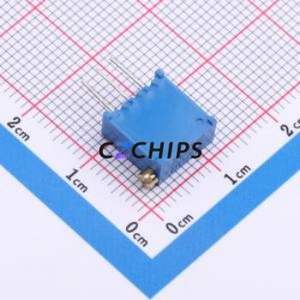 Résistance/potentiomètre réglable 3296X-1-500, composant traversant (THT)-3P, 9,5x4,9 mm, résistance 50 ohms, 10 %, 500 mW, 250 ppm/ ℃ - Product Image 2