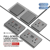 Enchufe USB 13A con interruptor para Hong Kong y Macao, carga rápida TIPO-C, panel internacional, enchufe de pared británico con conexión a tierra estándar 5
