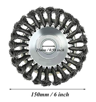 8 pouces 200mm brosse à roue en fil de fer pour pelouse wacker brosse coupe-herbe coupe-herbe jardin