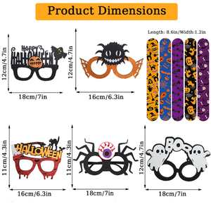 Pafu 15 Pezzi Accessori <span class=keywords><strong>per</strong></span> Photo Booth <span class=keywords><strong>di</strong></span> Halloween, Forniture <span class=keywords><strong>per</strong></span> Feste, Fasce <span class=keywords><strong>per</strong></span> Capelli, Occhiali Divertenti, Braccialetti a Scatto, Articoli <span class=keywords><strong>per</strong></span> Feste Trick or Treat - Product Image 3
