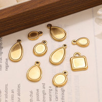 Connecteurs de cabochons en acier inoxydable Hobbyworker, supports de breloques, plateaux de monture pour cabochons, plateaux plats vierges pour la fabrication de bijoux