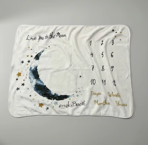 맞춤 세례 동물 공주 소년 성장 기념 선물 아기 월간 담요 베베용 아기용 담요 - Product Image 1