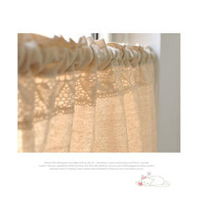 ผ้าม่านครึ่งบานแบบจีบระบายสไตล์โบฮีเมียน ทำจากผ้าฝ้ายลินินญี่ปุ่น  ตกแต่งด้วยลูกไม้ เป็นมิตรกับสิ่งแวดล้อม ปรับแต่งได้ เหมาะสำหรับทุกฤดู ใช้ในร้านกาแฟ - Product Image 5